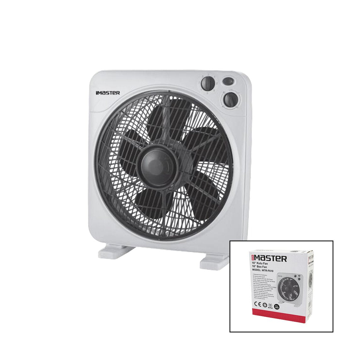 10 İNÇ KUTU FAN VANTİLATÖR 3 KADEME HIZ 6 PLASTİK KANAT 38W 60DK.ZAMAN AYARLI MTR-F610