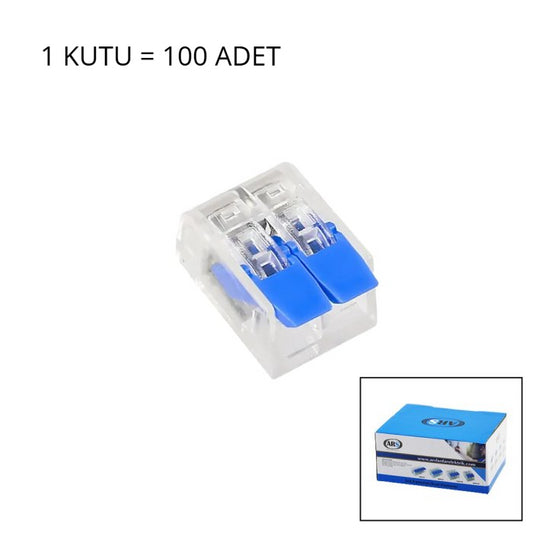 100 ADET 2 Lİ 2X2.5 KABLO GEÇMELİ MANDALLI BUAT KLEMENSİ