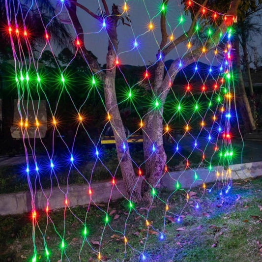 1x2 Metre Dekoratif File Ağ Perde 192 LED 8 Animasyonlu Farklı Işık Modu RGB Fişli