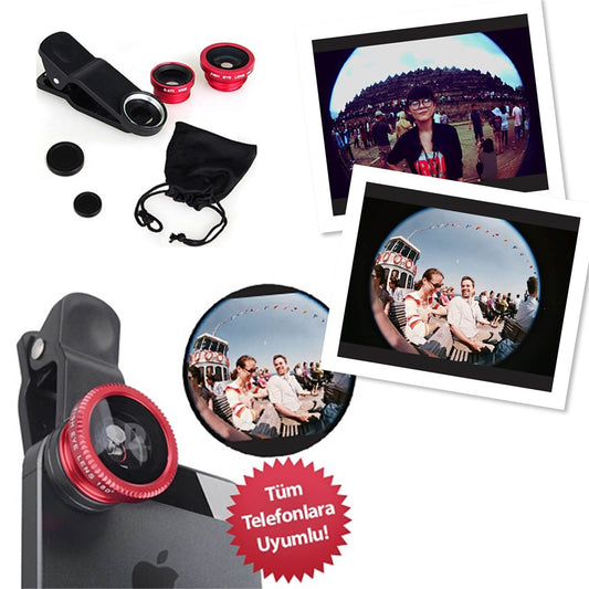 Balık Gözü Cep Telefonu Lensi (Tüm Modellere Uyumlu)