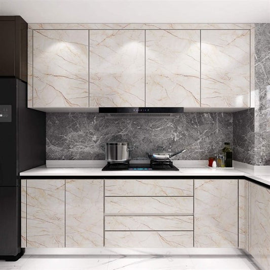 Mermer Desenli Masa Tezgah Mutfak Su Geçirmez Yapışkanlı Folyo Sticker Bej 5x0,6m