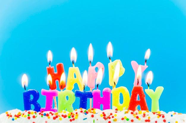 Rengarenk Happy Birthday Yazılabilen Doğum Günü Mumu