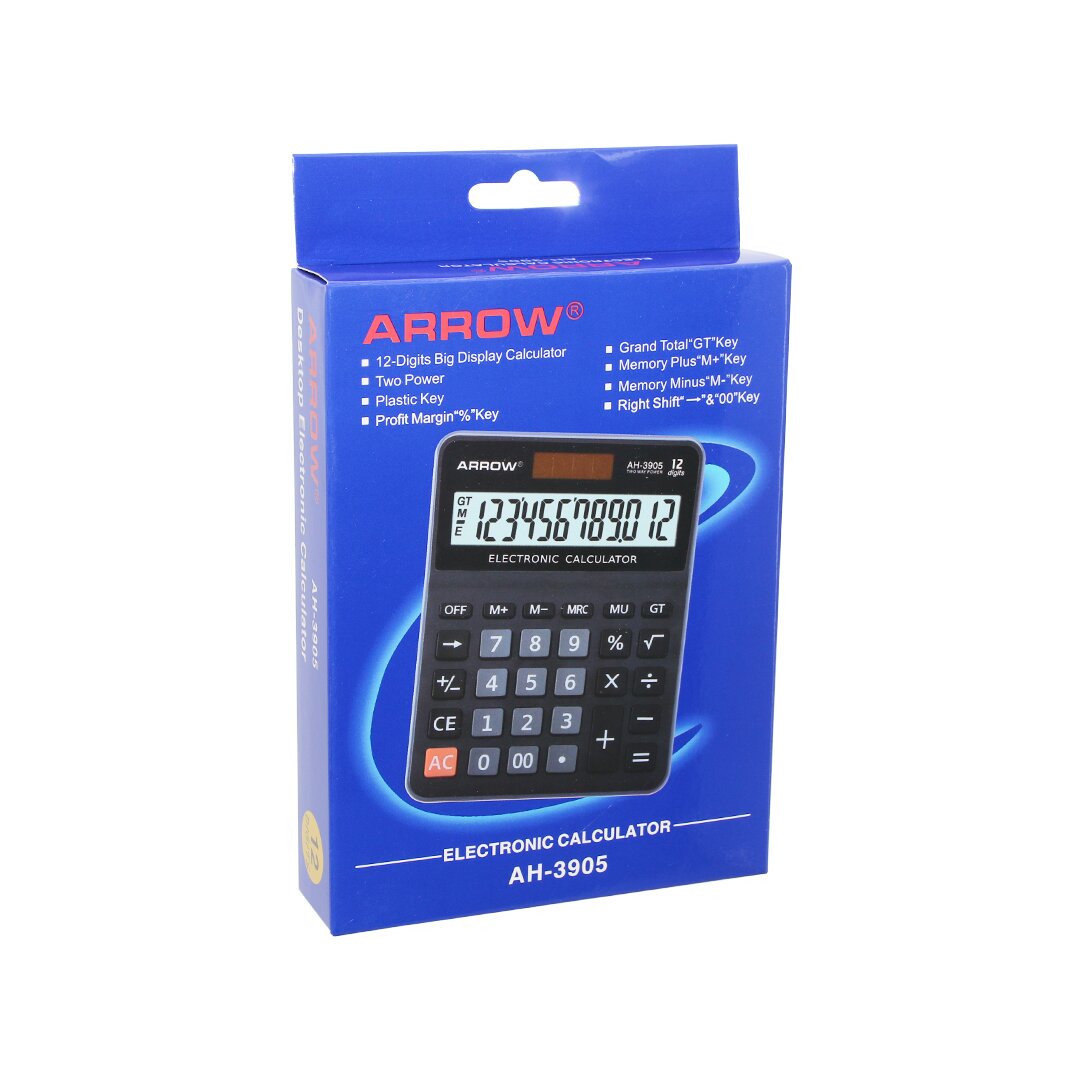 12 HANELİ HESAP MAKİNESİ GÜNEŞ ENERJİLİ - PİLLİ 17.5 X 12.5 X 1.7CM 170GR