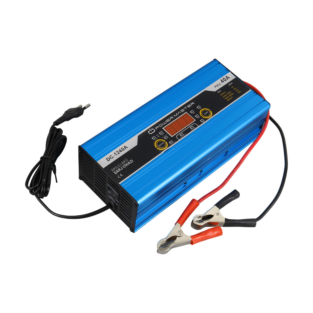12 VOLT MAX 40 AMPER DİGİTAL EKRANLI AKILLI AKÜ ŞARJ CİHAZI