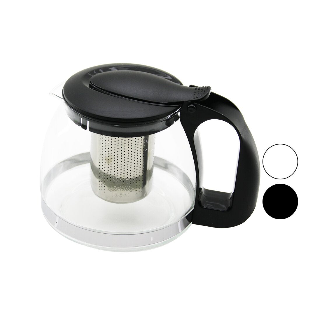 1250ML CAM DEMLİK ÇELİK SÜZGEÇLİ - PLASTİK KULP - KAPAK - KROM ÇERÇEVE