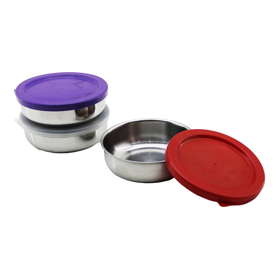 12CM ÇELİK SAKLAMA KABI RENKLİ - ŞEFFAF PLASTİK KAPAK