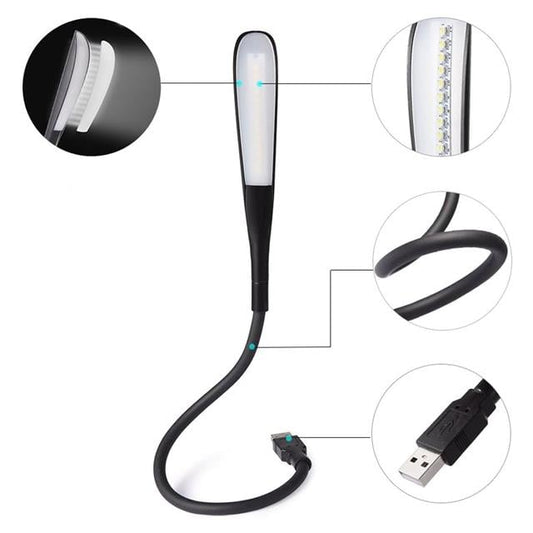 14 Ledli Siyah Esnek Usb Led Lamba