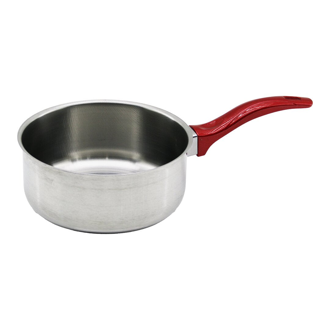 14CM KIRMIZI PLASTİK KULP ÇELİK SOS TAVA