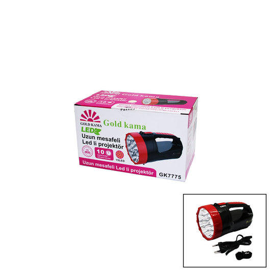 15 LED  FİŞ ŞARJLI EL FENERİ ROJEKTÖR GK-7775