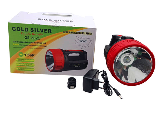 15W LED 2İN1 UZUN ARAMALI ADAPTÖR ŞARJLI EL FENERİ PROJEKTÖR