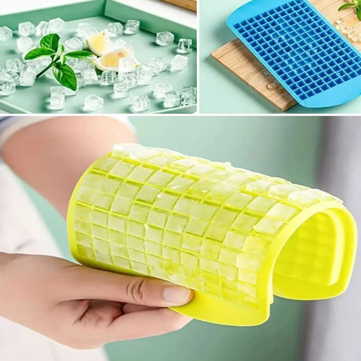 160'lı Mini Küp Şekilli Silikon Buzluk, Sunum Buzluk