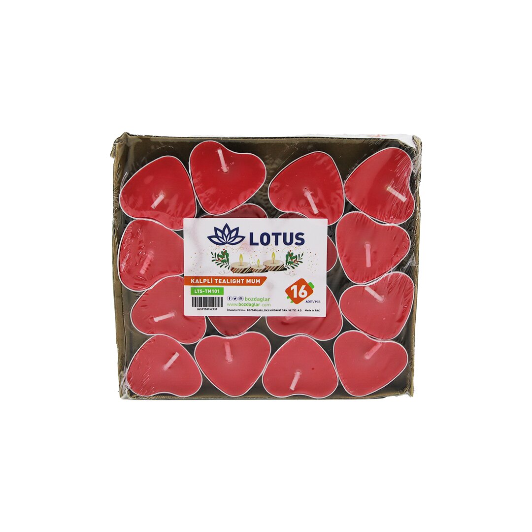 16PCS KALPLİ - KIRMIZI TEA LİGHT MUM