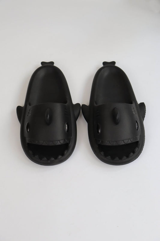 WG500 Köpekbalığı Siyah Unisex Tam Ortopedik Terlik Shark Slides