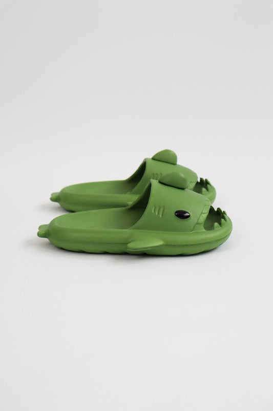 WG500 Köpekbalığı Haki Unisex Tam Ortopedik Terlik Shark Slides