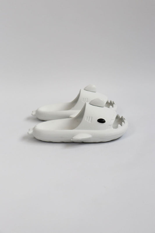 WG500 Köpekbalığı Beyaz Unisex Tam Ortopedik Terlik Shark Slides Cocuk