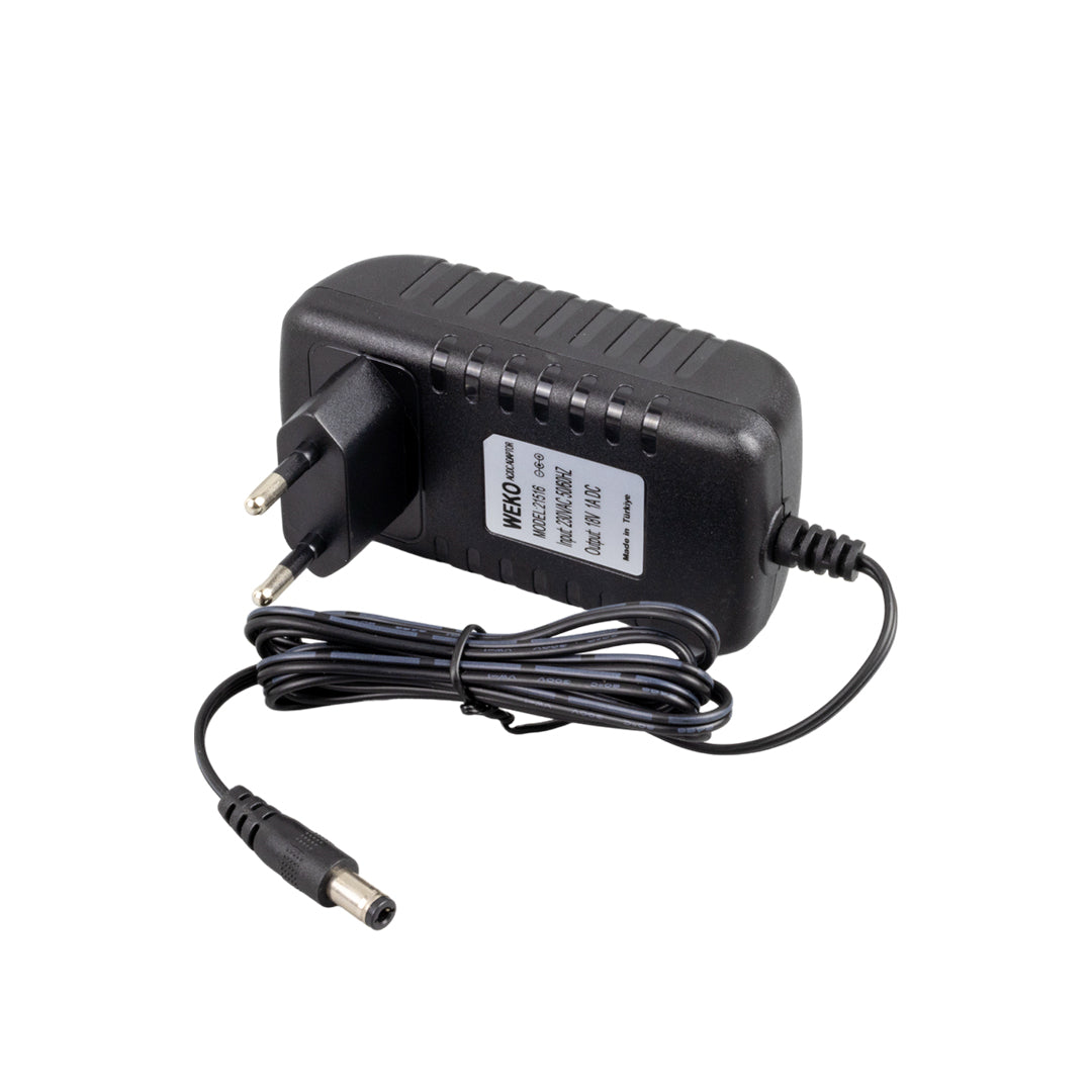 18 VOLT - 1 AMPER 5.5*2.5 UÇLU YERLİ ÜRETİM PRİZ TİPİ ADAPTÖR