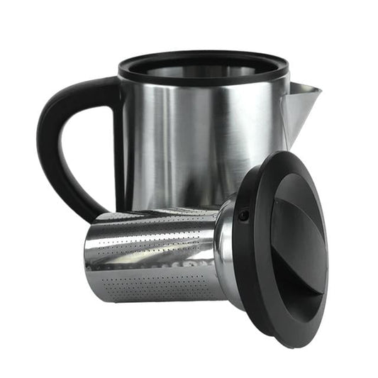 1800W 1.8 - 0.8 Litre Çelik Hazneli Çaycı Mutfak Kettle Demlikli Ve Süzgeçli Inox CRW-2201