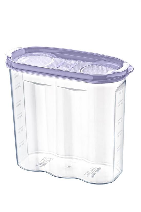 2 Kapaklı Ölçekli Erzak Kuru Gıda Saklama Kutusu Kabı - 1,7 Litre - SA935