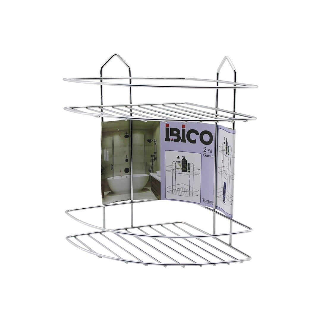 2 KATLI - ÜÇGEN KROM METAL BANYO KÖŞELİK - DUŞKABİN RAF