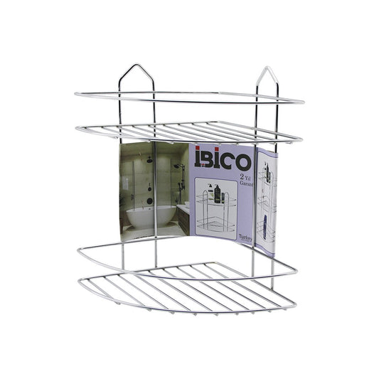 2 KATLI - ÜÇGEN   KROM   METAL  BANYO KÖŞELİK - DUŞKABİN RAF