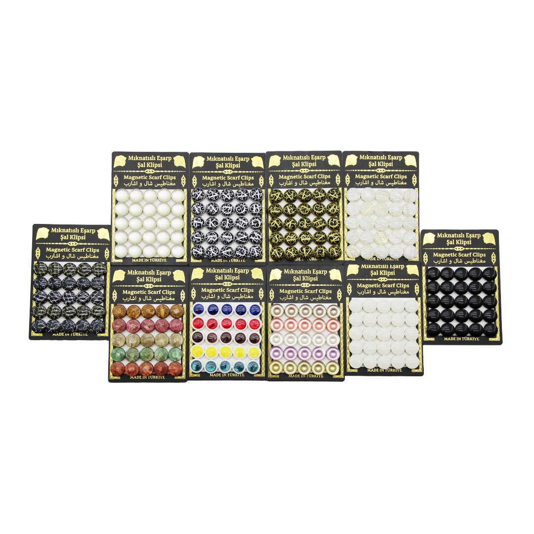 25PCS TAKIM MIKNATISLI EŞARP ŞAL KLİPSİ 1 KART