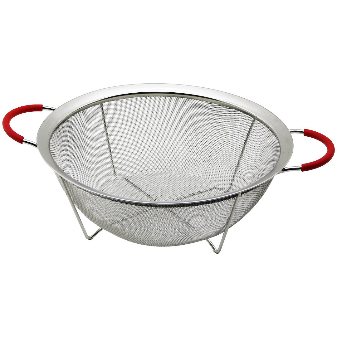 28CM TEL SEPET METAL SÜZGEÇ SİLİKON KILIFLI KULP METAL ÇERÇEVE - AYAK
