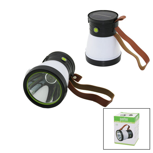 2İN 15W+360°SMDEL FENERİ SOLAR- USB ŞARJ POWERBANK 500LM IŞIK AYARI FLAŞÖR SUNİ DERİ KULP PT-8151