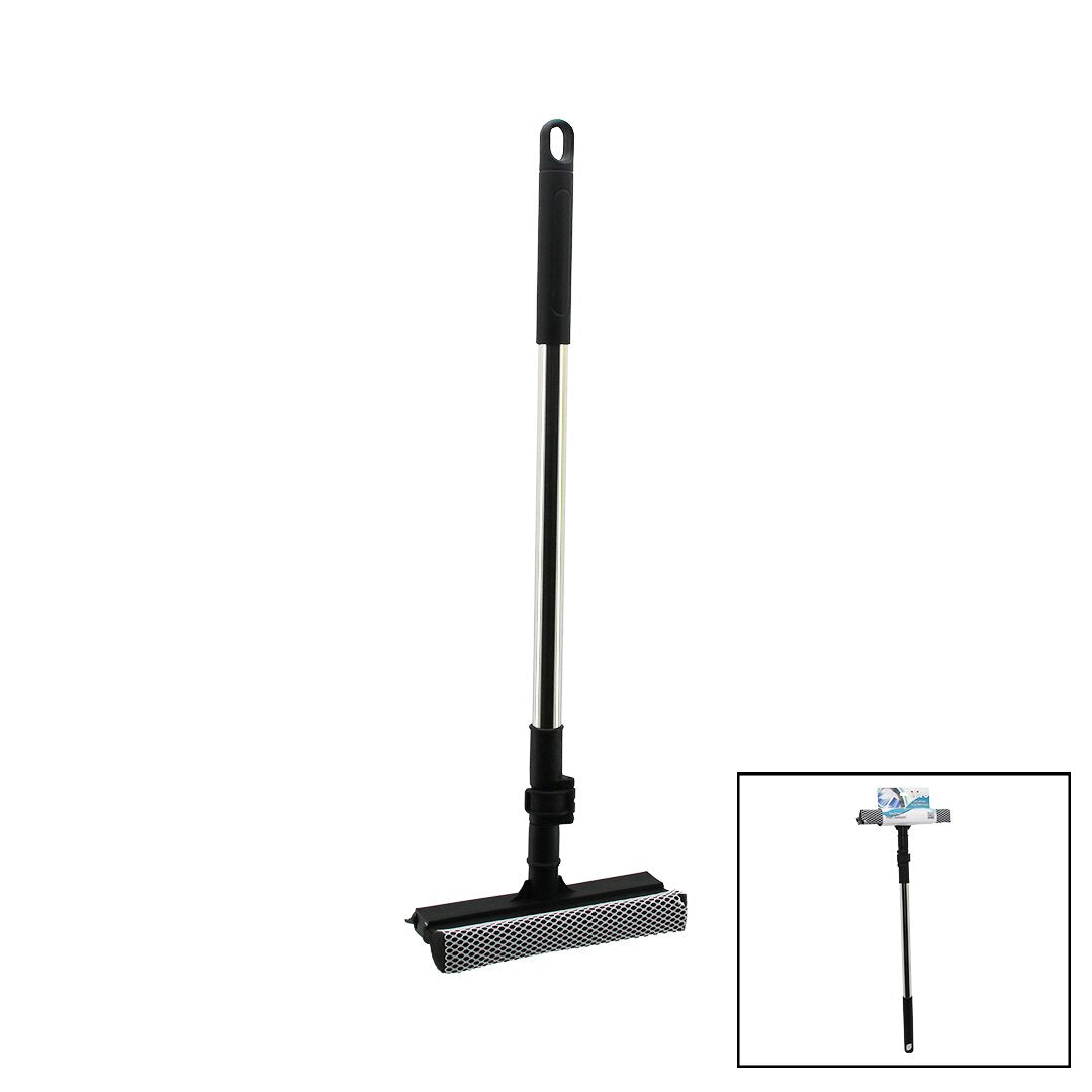 2İN1 BAŞLI=ÇEKPAS - FİLE KAPLI SÜNGER ÇOK AMAÇLI YÜZEY TEMİZLİK MOP - CAMSİL KİLİTLİ UZAYAN METAL SAP=56-94CM