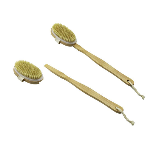 2İN1 KULLANIM = AHŞAP SAPLI - ELE GEÇMELİ  SIRT KESESİ - DUŞ FIRÇASI  FIRÇA:6 X 12CM + SAP:26.5CM =38.5CM