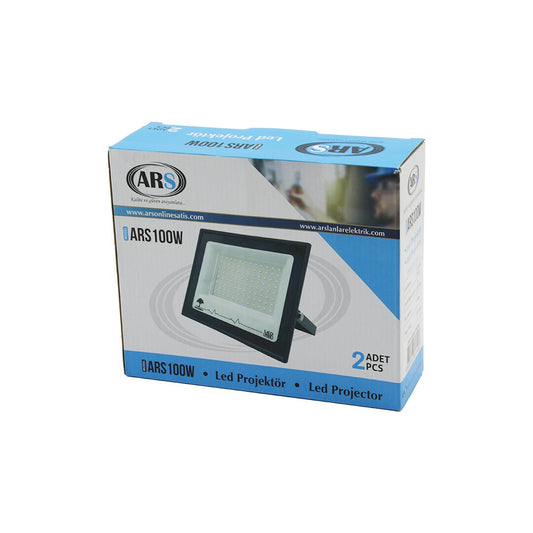 2PCS 100W LED PROJEKTÖR  19X15.5CM AYDINLATMA AÇISI: 120 DERECE 50.000 SAAT ÖMÜR MODEL-ARS100W