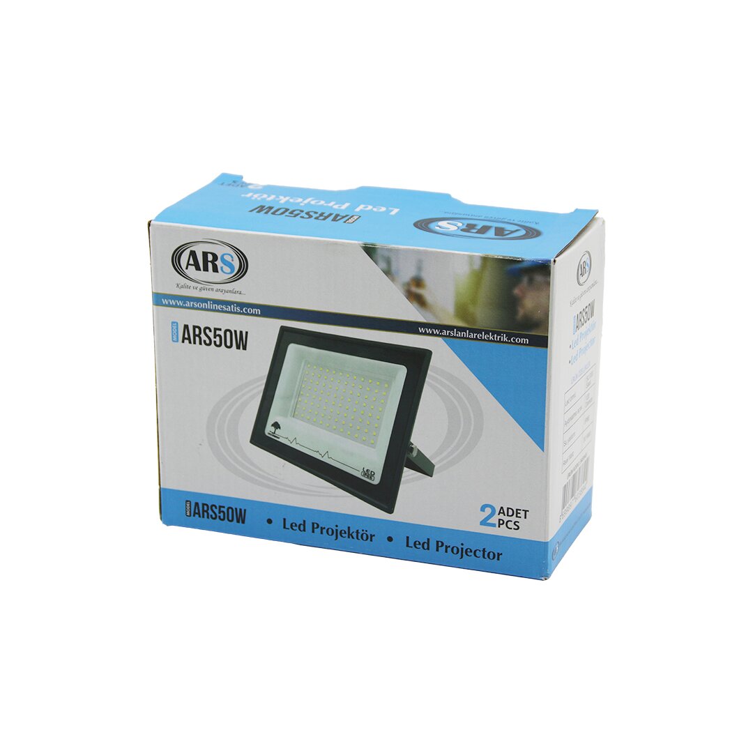 2PCS 50W LED PROJEKTÖR 15X11.5CM AYDINLATMA AÇISI: 120 DERECE 50.000 SAAT ÖMÜR MODEL-ARS50W