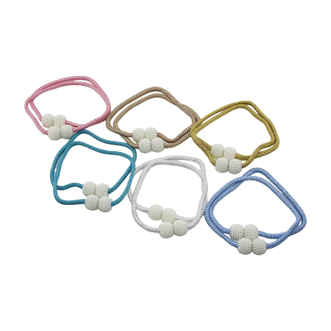 2PCS BONCUK TOPLU - MIKNATISLI RENKLİ PERDE İPİ