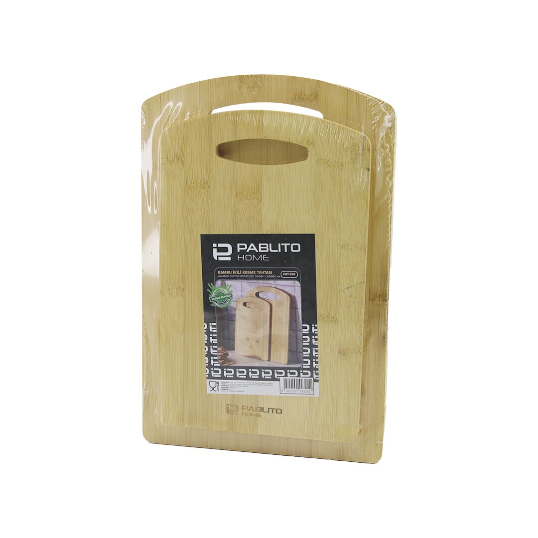 2PCS SET AHŞAP BAMBU KESİM PANOSU - KESME TAHTASI 18X28X1CM--22X32X1CM