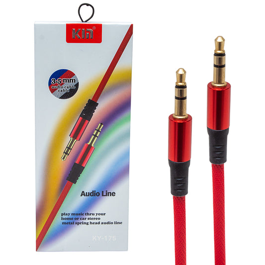 3.5 MM 1.2 METRE ERKEK/ERKEK KIRMIZI STEREO AUX KABLO