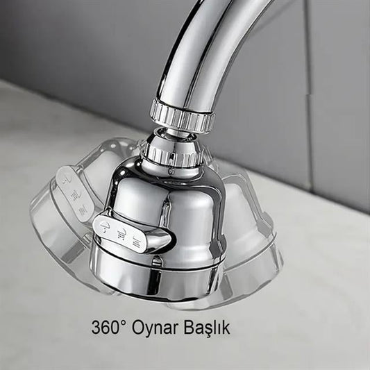 3 Kademeli Tasarruflu Musluk Başlığı 360 Derece