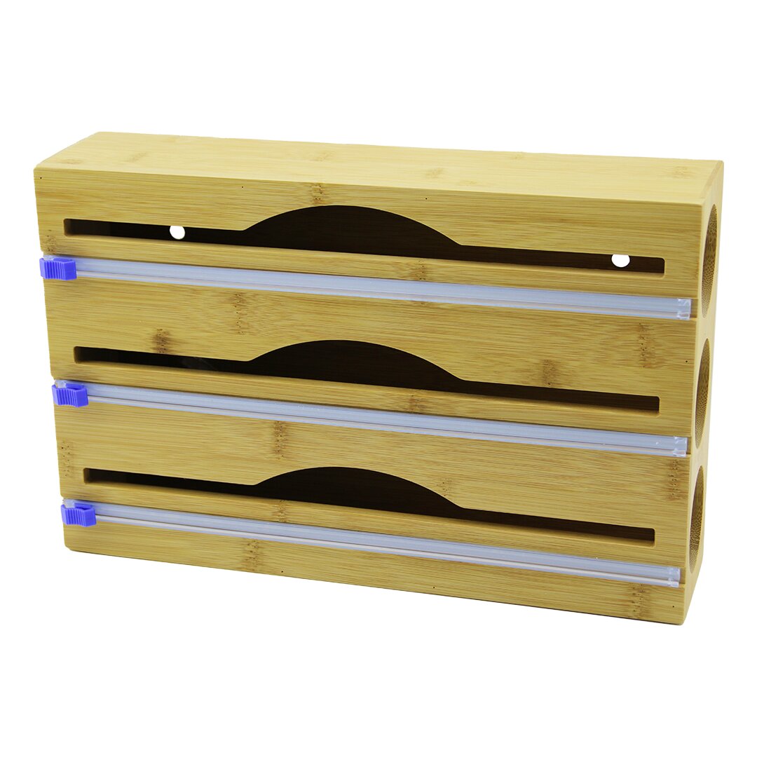3IN1 AHŞAP BAMBU STREÇLİK FOLYOLUK KESİCİ BIÇAK KANALLI 22X34CM