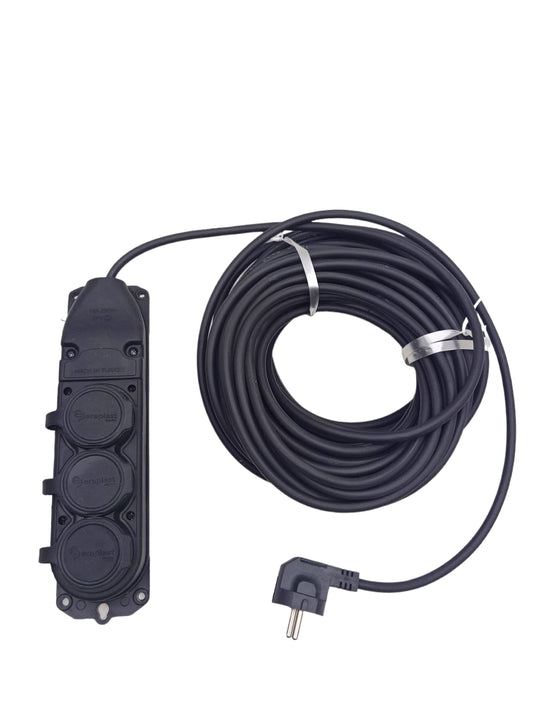 3LÜ 20 MT UZATMA KABLOSU ÇANTALI KAUÇUK PRİZ 3X1.5 CCA KABLO