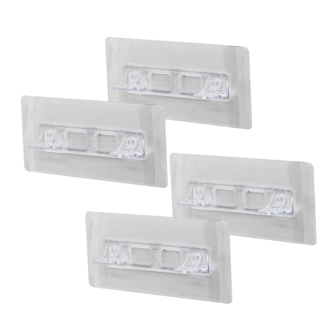 4PCS RAF AYAK APARATI ŞEFFAF PVC YAPIŞKANLI + VİDALANABİLİR 2X10CM