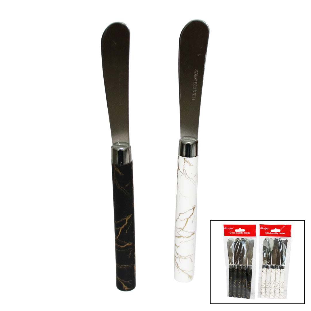 5 PARÇA UZUN KAHVALTI BIÇAK - MERMER DESEN SAPLI 16.5 cm