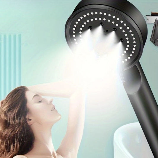5 Fonksiyonlu Yüksek Basınçlı Ayarlanabilir Siyah Duş Başlığı