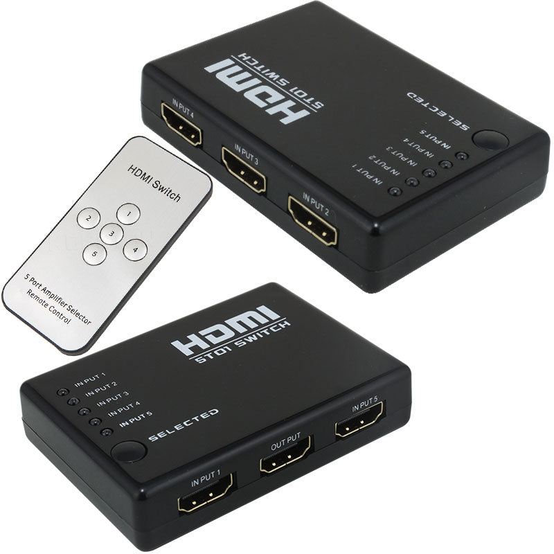 5 GİRİŞ 1 ÇIKIŞ HDMI SWITCHER TOPLAYICI KUMANDALI ADAPTÖRSÜZ
