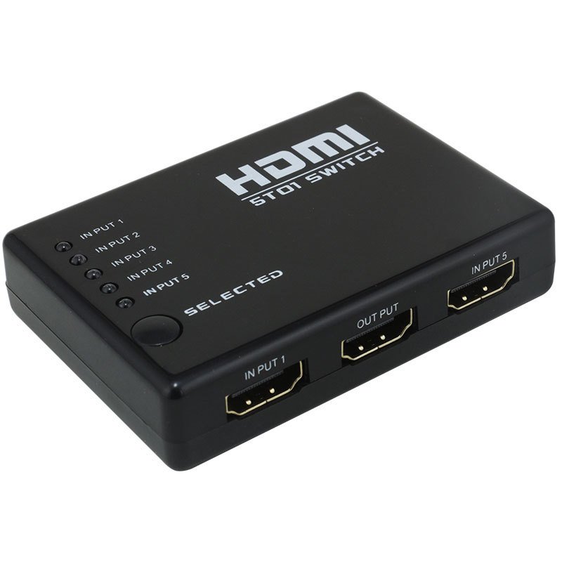 5 GİRİŞ 1 ÇIKIŞ HDMI SWITCHER TOPLAYICI KUMANDALI ADAPTÖRSÜZ