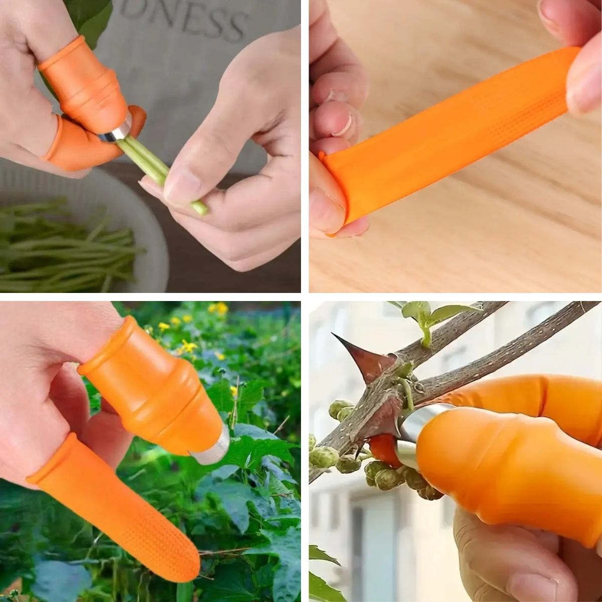 5 Parça Pratik Parmak Koruyucu 1 Parça Baş Parmak Bıçaklı Eldiven Sebze Meyve Soyucu Kesme Ayıklayıcı Silikon Set