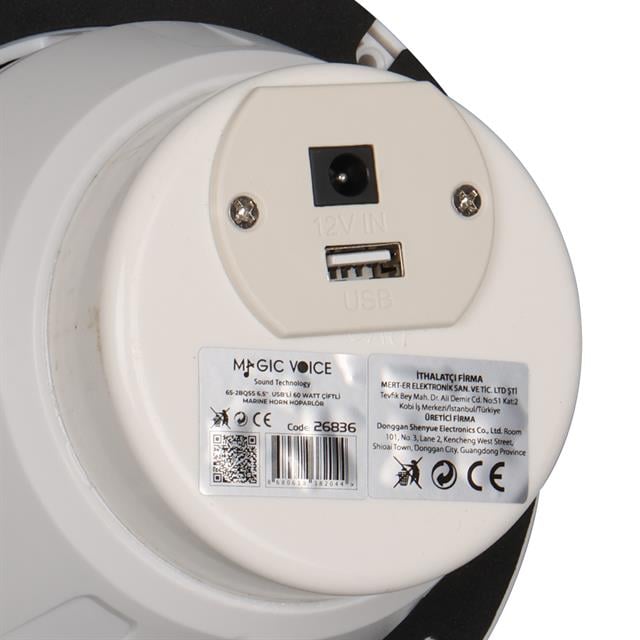 6.5” Usb'li 60 Watt Çiftli Marine Horn Hoparlör