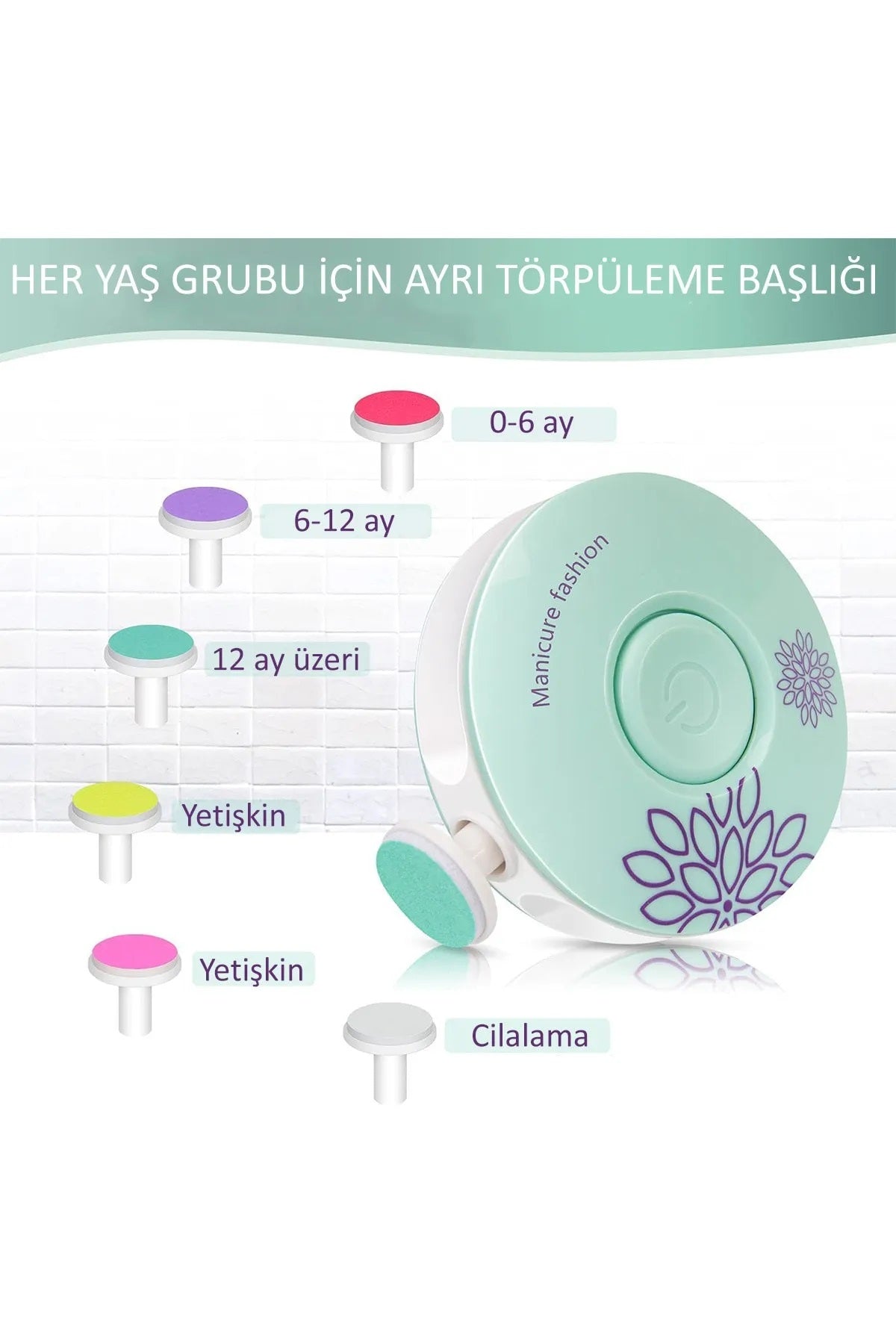 6 Başlıklı Pilli Tırnak Törpüsü ( Bebekler Kullanılabilir )