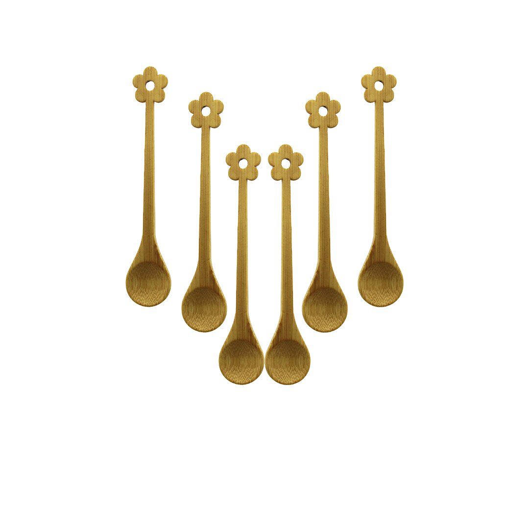 6 PCS MİNİ BAMBU AHŞAP KAŞIK 14.5CM