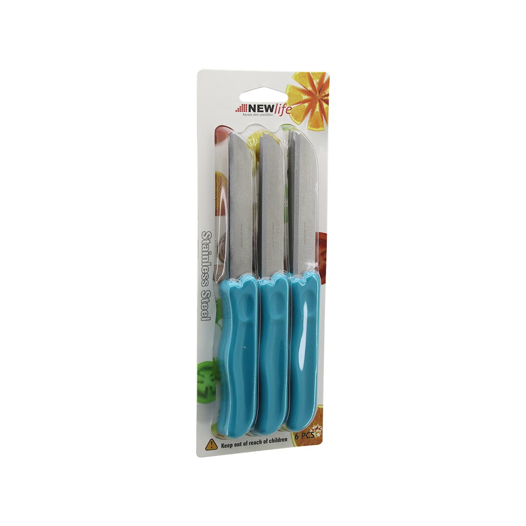 6PCS MEYVE BIÇAK RENKLİ PLASTİK SAPLI