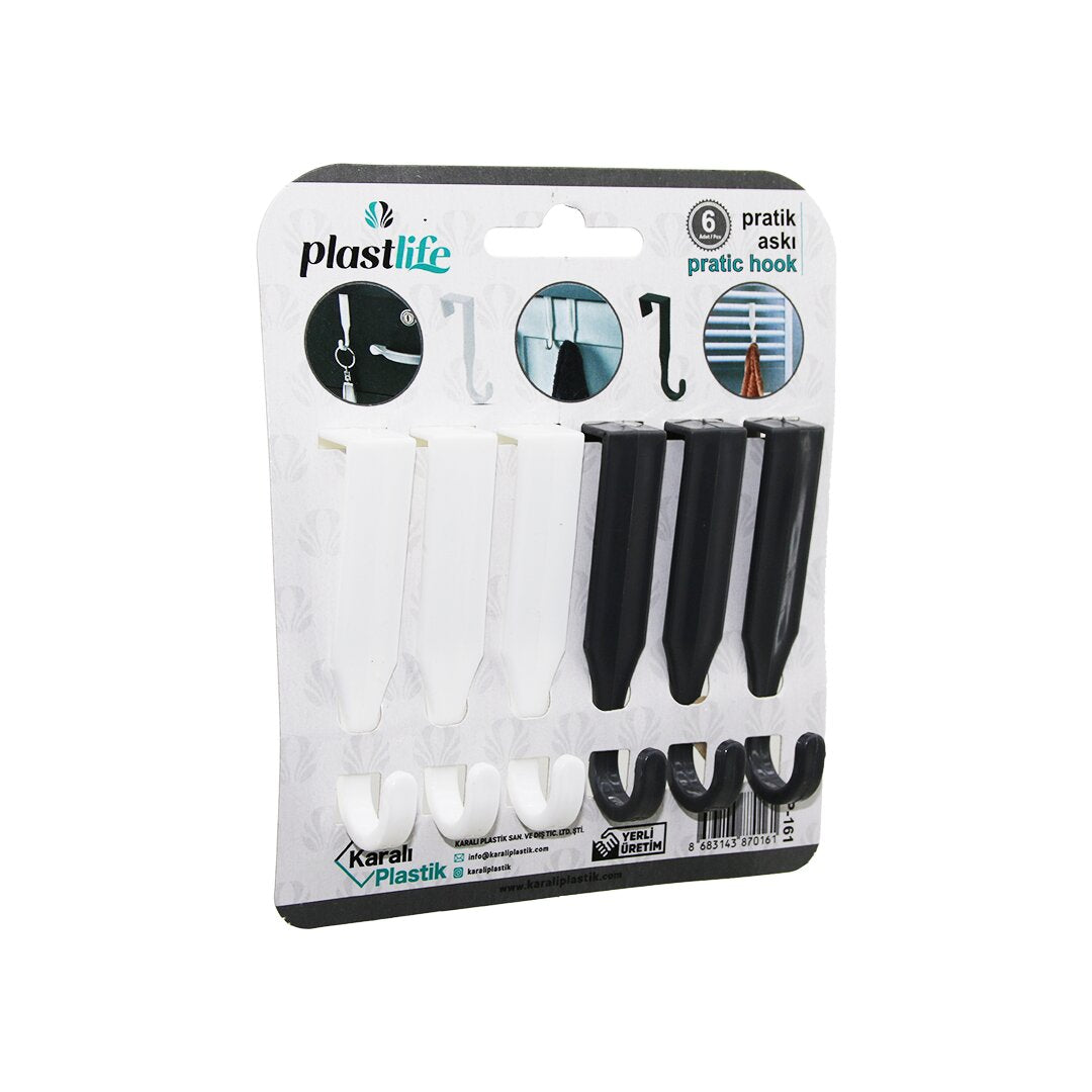 6PCS - TEK KOLLU ÇOK AMAÇLI - TAK ÇIKAR PRATİK PLASTİK ASKI