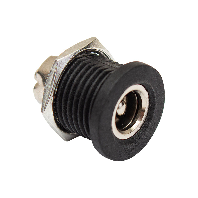 ADAPTÖR FİŞİ İÇİ METAL 12MM YUVARLAK SOMUNLU DC ŞASE 2.1MM (IC-258C)