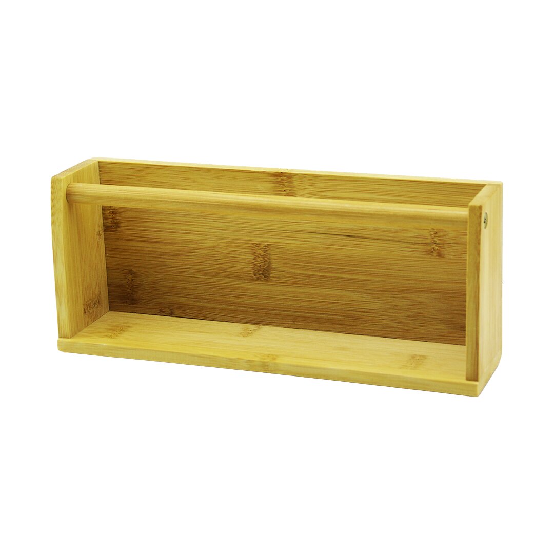 AHŞAP BAMBU DUVAR RAFI MIKNATISLI MONTAJ 10.2 X 25CM - Y: 5--6CM